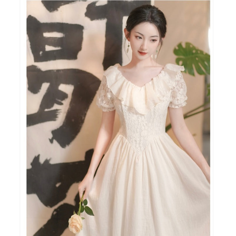 Summer Women's French Court Style Princess On The Run Dress - Enfance-Heureuse