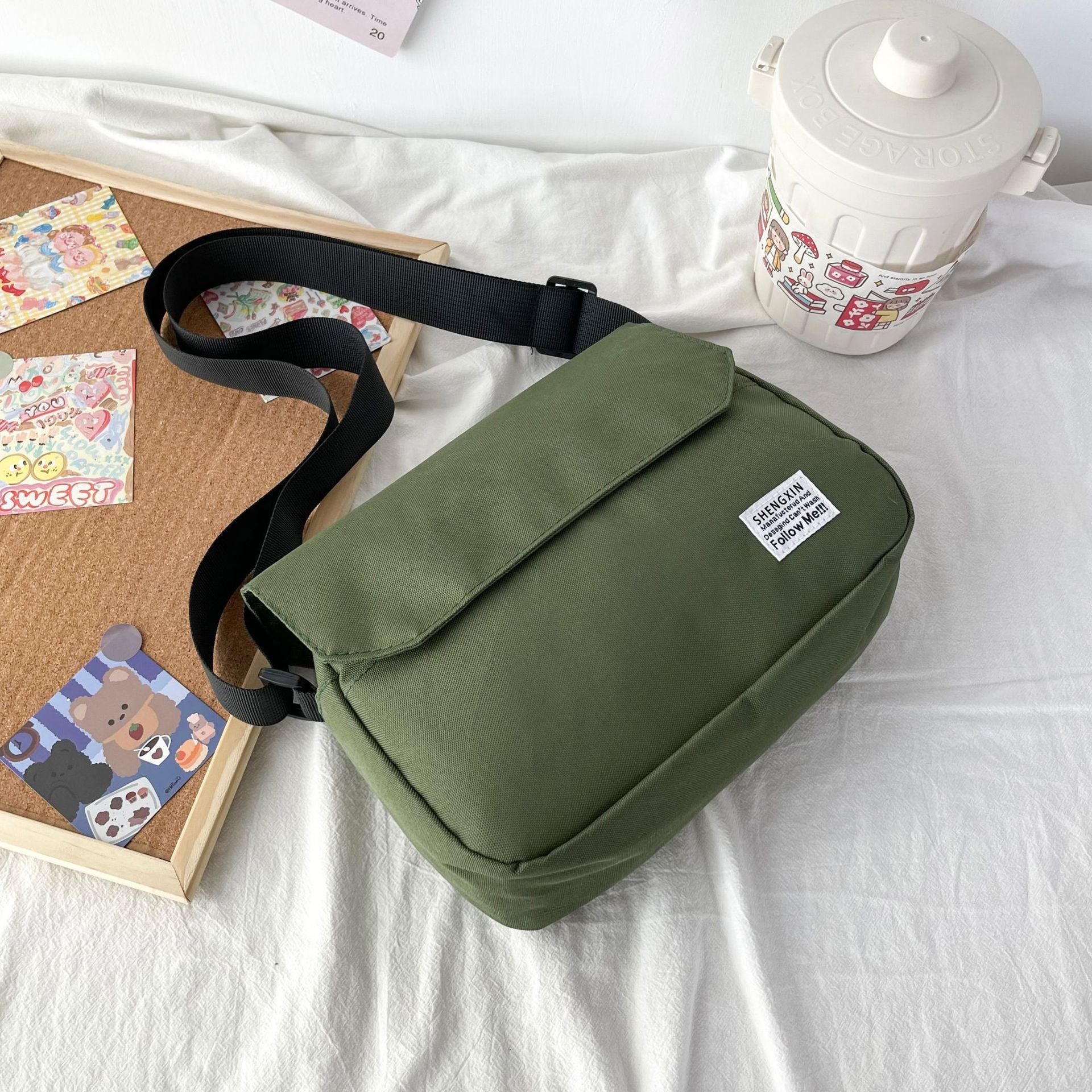 Ins Messenger Bags Women Men Crossbody Shoulder Bag Casual Couple Small Flap Bag - Enfance-Heureuse