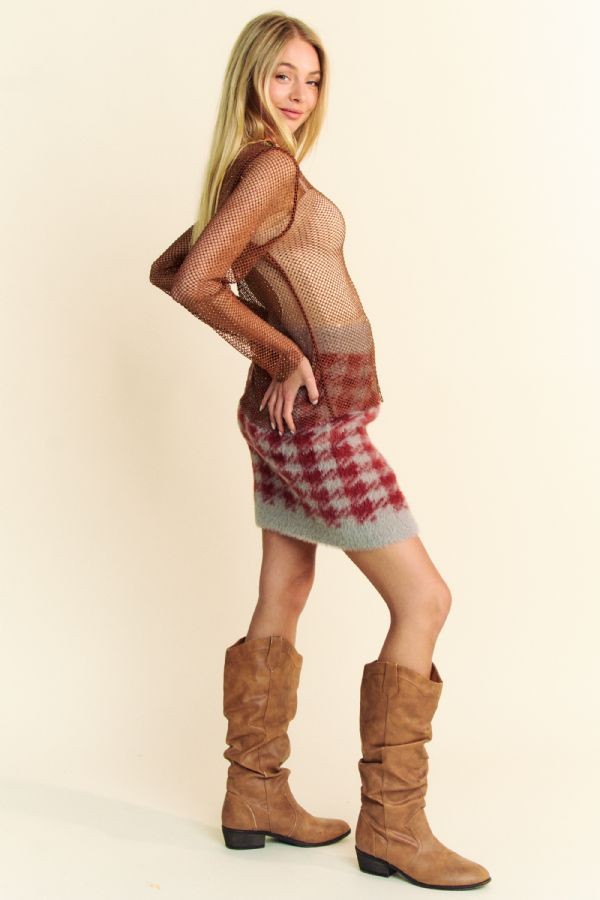 Ensemble haut à bretelles larges et jupe-pull à col rond Davi &amp; Dani 