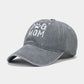 Cotton Worn Looking Washed-out Letter Embroidered Baseball Cap