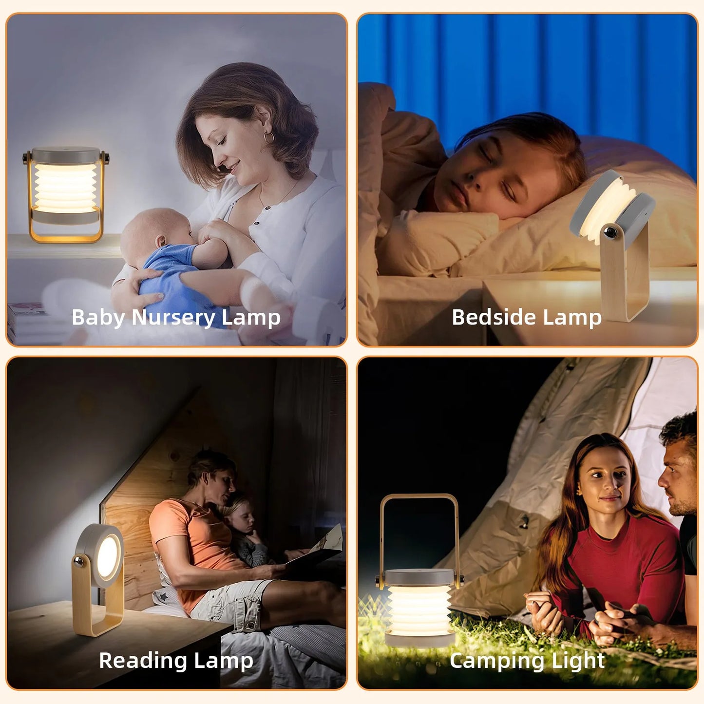 Camping Light Lantern Light Night Light Telescopic Led Table Lamp Folding Usb Light 3d Creative Product Portable Light - Enfance-Heureuse