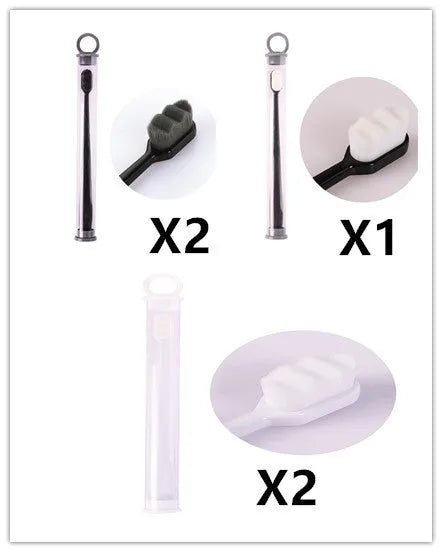 Brosse à dents ultra-fine à poils super doux, brosse de nettoyage en profondeur portable pour outils de soins bucco-dentaires, soins des dents, nettoyage buccal, voyage