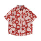 Retro Printed Shirt Short Sleeve Loose Design - Enfance-Heureuse