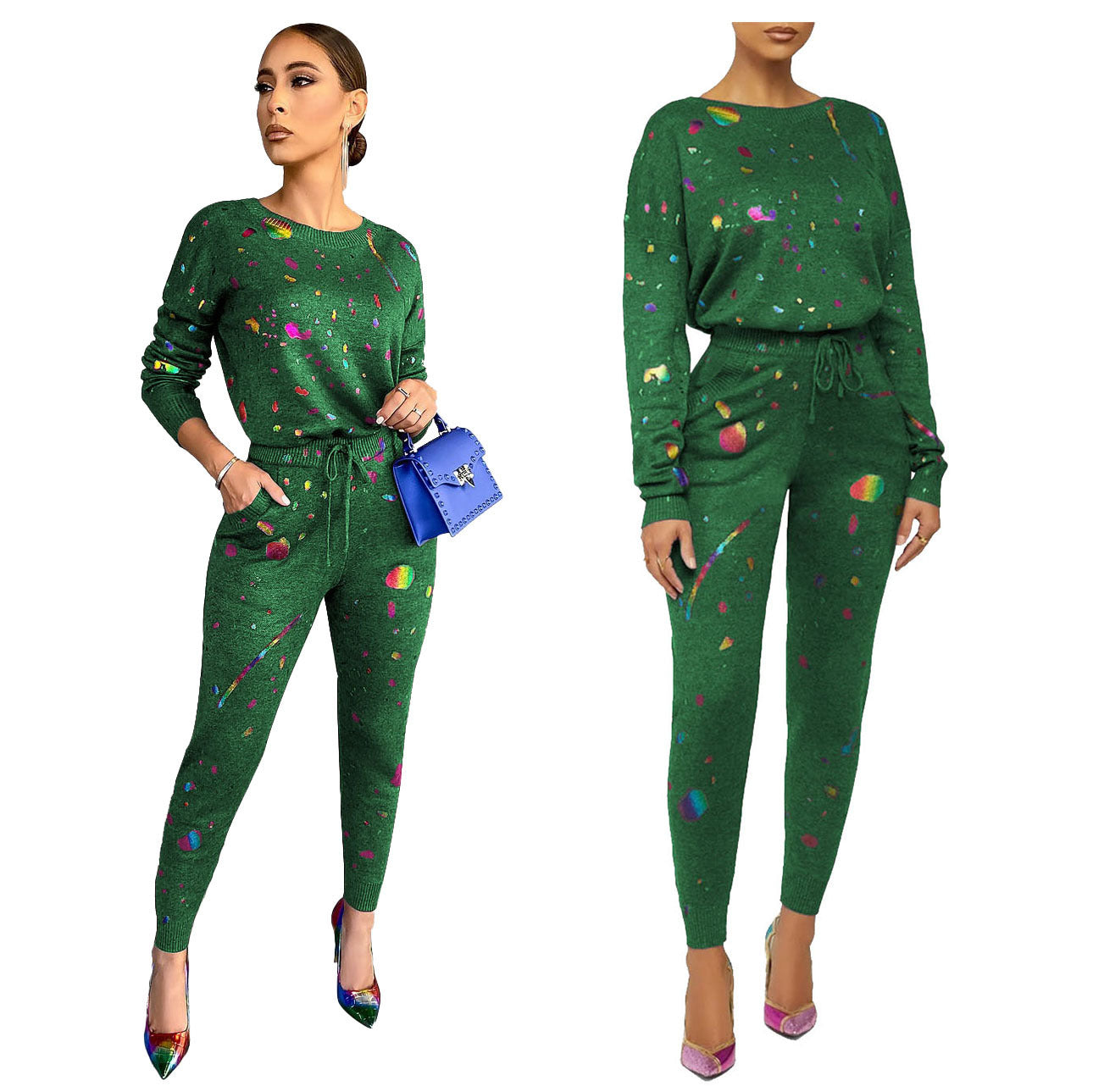 Casual Fashion Digital Printing Two Piece Set - Enfance-Heureuse