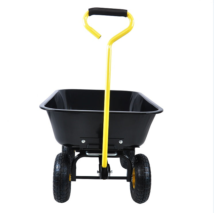 Folding Car Steel Frame Dump Truck 10 Inch Inflatable Tires Black - Enfance-Heureuse