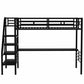 Metal Loft Bed Frame With Desk, No Box Spring Needed,Twin ,Black - Enfance-Heureuse
