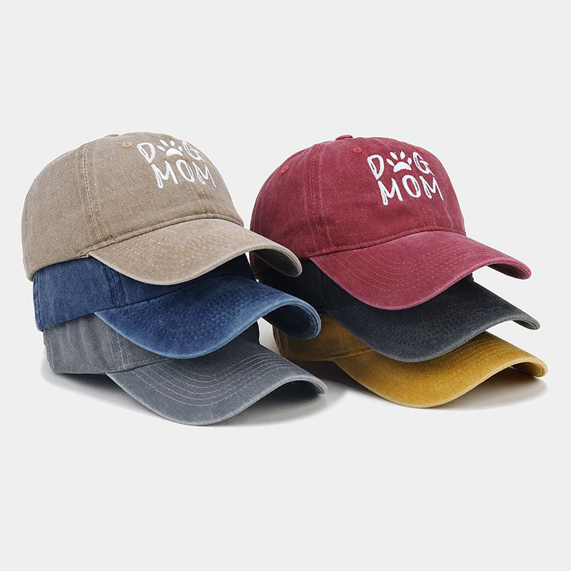 Cotton Worn Looking Washed-out Letter Embroidered Baseball Cap