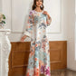 Robe caftan longue élégante à imprimé floral