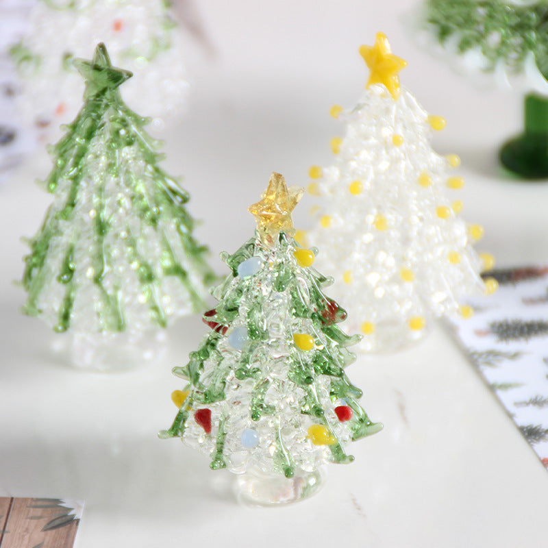 Christmas Gift Colored Glaze Christmas Tree Crafts Small Ornaments - Enfance-Heureuse
