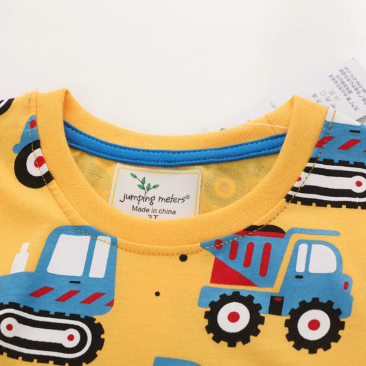 Boys' Creative Cartoon Print Short Sleeves - Enfance-Heureuse