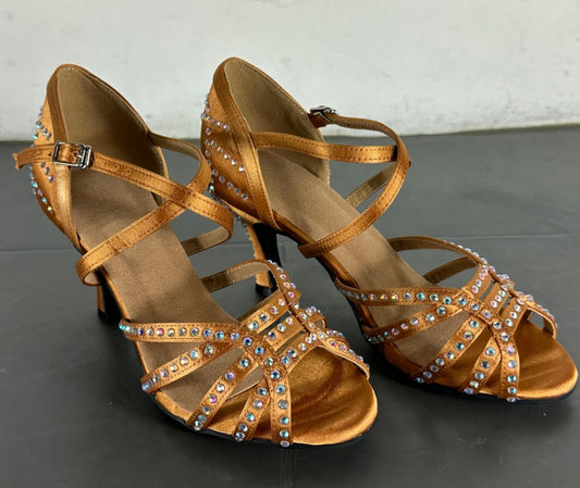 Diamond Latin Dance Shoes Women's High Heel Dancing Shoes - Enfance-Heureuse