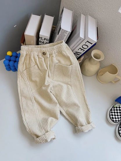 Children's Trousers Autumn And Winter Cotton Corduroy Trousers - Enfance-Heureuse
