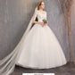 New Fashion Slim Fit Lace Mid Sleeve Plus Size Photo Studio Wedding Dress - Enfance-Heureuse