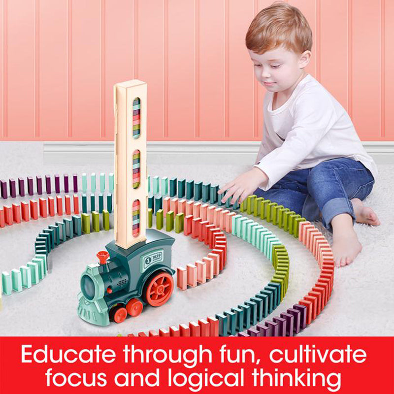 Domino Train Toys Baby Toys Car Puzzle Automatic Release Licensing Electric Building Blocks Train Toy - Enfance-Heureuse