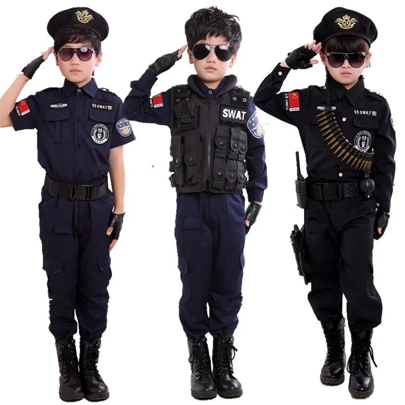Costume de policier pour garçon Cosplay pour enfants Police de l'armée pour enfants