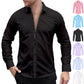 Long Sleeve Zipper Shirt With Button Design Fashion Lapel Tops For Mens Clothing - Enfance-Heureuse