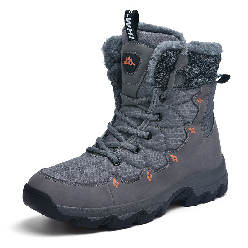 Men's Thick-soled Daily Outdoor Fleece-lined High-top Boots - Enfance-Heureuse