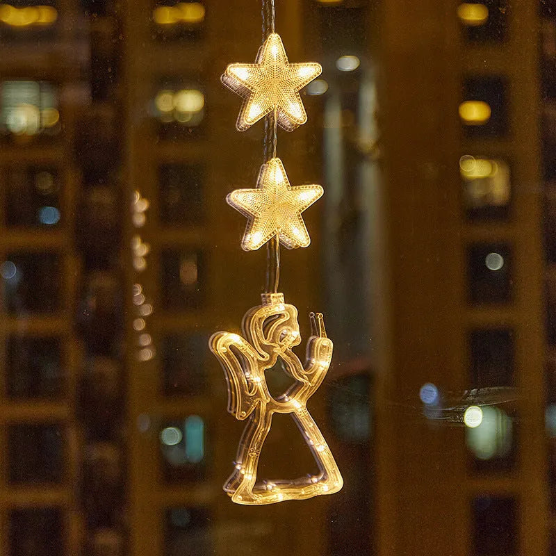 Christmas Atmosphere Layout Sucker Lamp Window Creative Decoration - Enfance-Heureuse