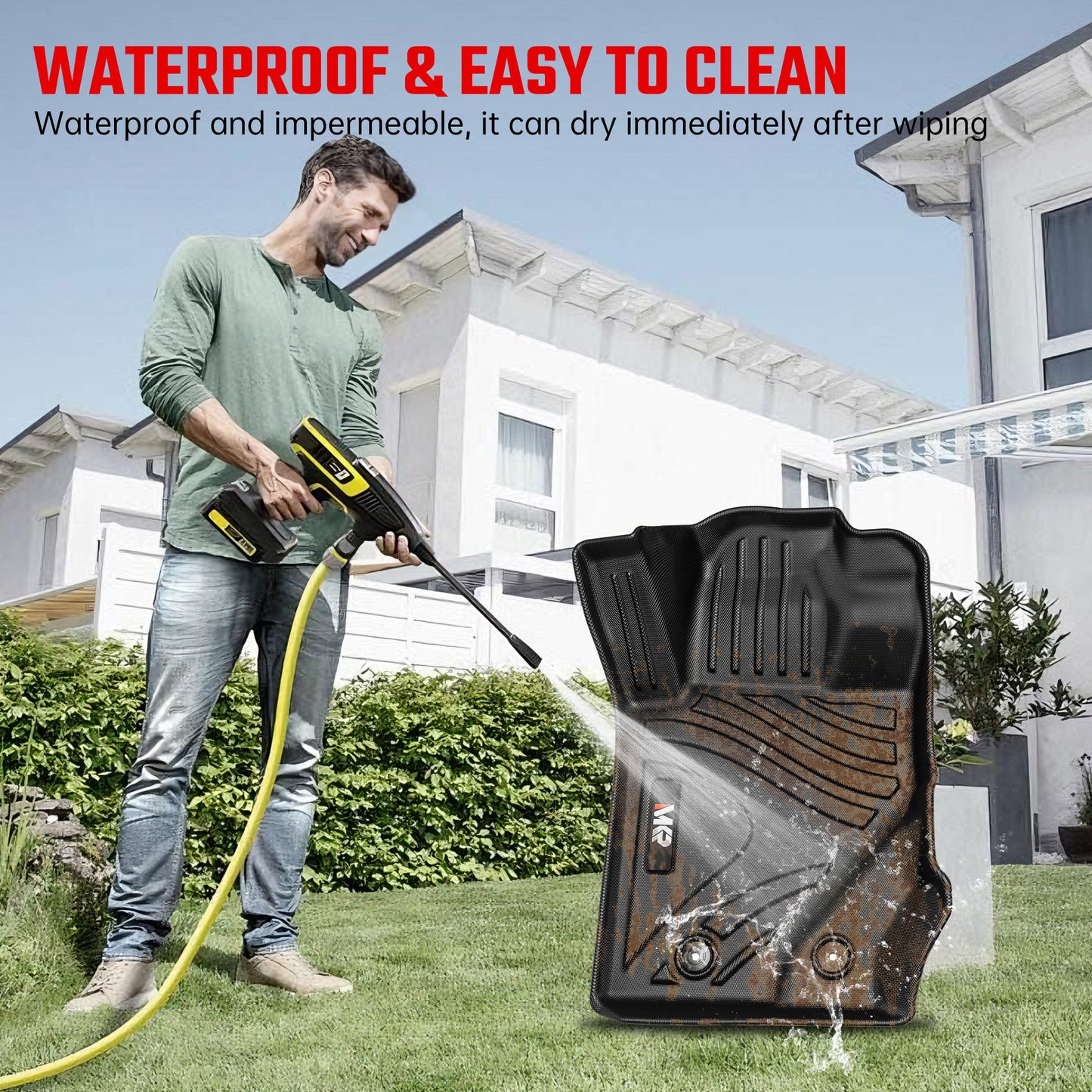 Car Floor Mats For 2021-2023 Ford Bronco 4 Doors 3D TPE All-Weather Floor Mats, Full Set Interior Car Accessories- Not Fit 2 Doors Version - Enfance-Heureuse