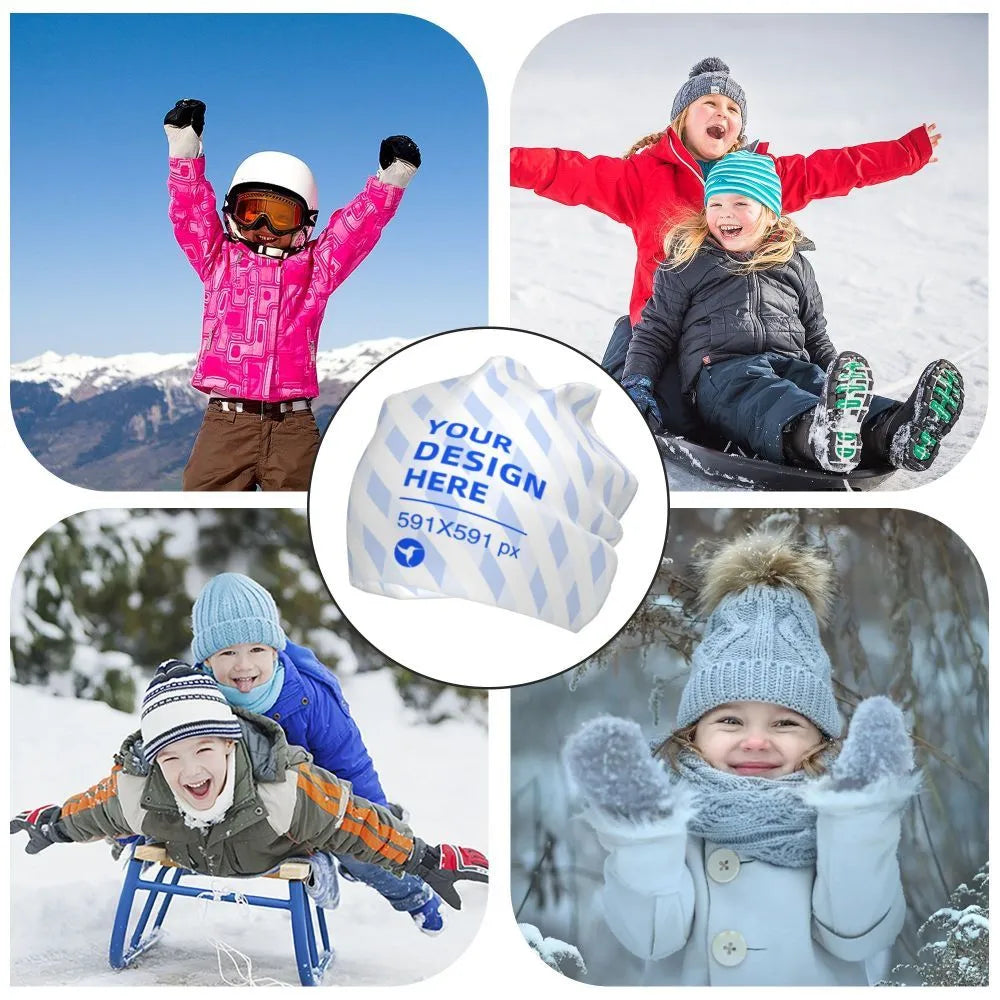 Grand chapeau de pull en tricot polyvalent chaud pour enfants - Enfance-Heureuse