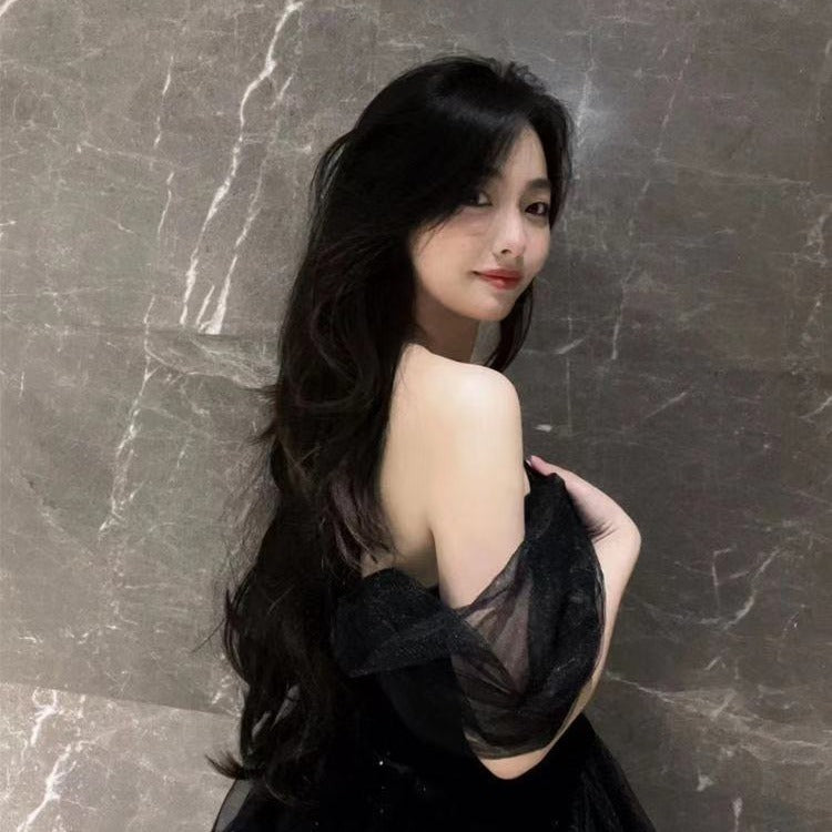 Black Evening Dress Light Luxury Minority French Style Pettiskirt - Enfance-Heureuse