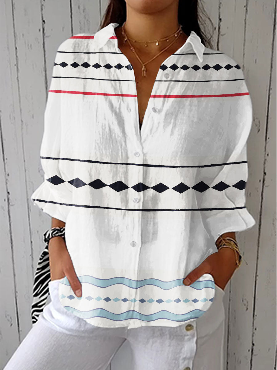 New Women's Long Sleeved Shirt For Summer Fashion, 3D Printed Shirt With Floral Pattern - Enfance-Heureuse