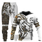 3D Wolf Print Tracksuit Men Sportswear Hooded Sweatsuit Two Piece Outdoors Running Fitness Mens Clothing Jogging Set - Enfance-Heureuse
