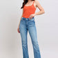 Judy Blue HW Tummy Control Vintage Wash Side Slit Slim Boot Jeans