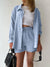 Texture Button Up Shirt and Drawstring Shorts Set - Enfance-Heureuse