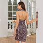 Women's Sexy Slim Print Leopard Print Halter Sleeveless Dress