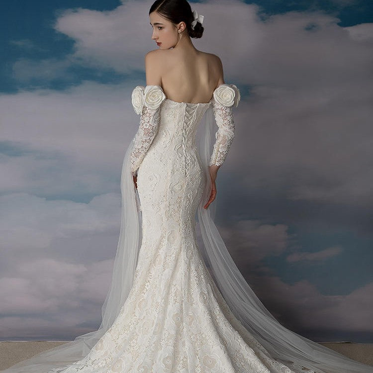 Off Shoulder Super Immortal Slim Fit Slim Fishtail Dress - Enfance-Heureuse