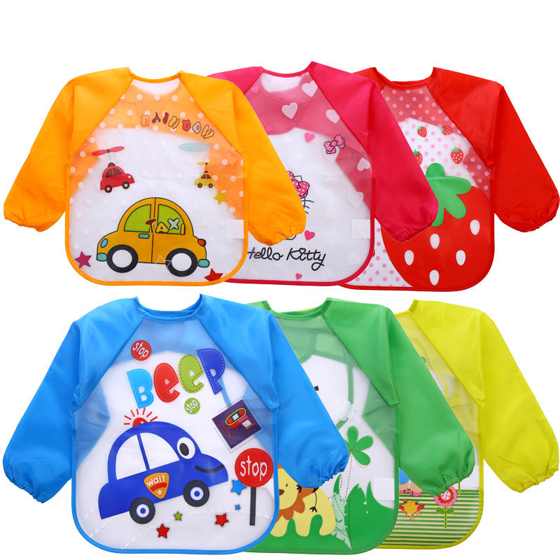 Children's Gown Long Sleeve Kids Waterproof Meal Baby Apron Painting Clothes Bib Protective Clothing - Enfance-Heureuse