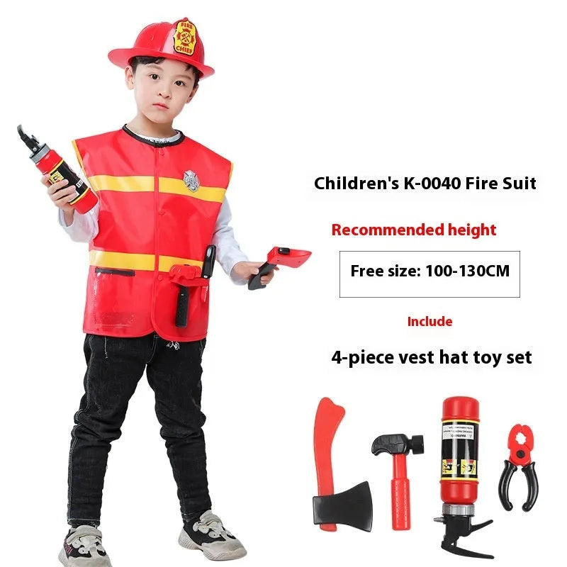 Children's Performance Wear Firefighter Worker Professional Role Play - Enfance-Heureuse