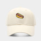 Hot Dog Embroidery Pattern Soft Top Peak Cap