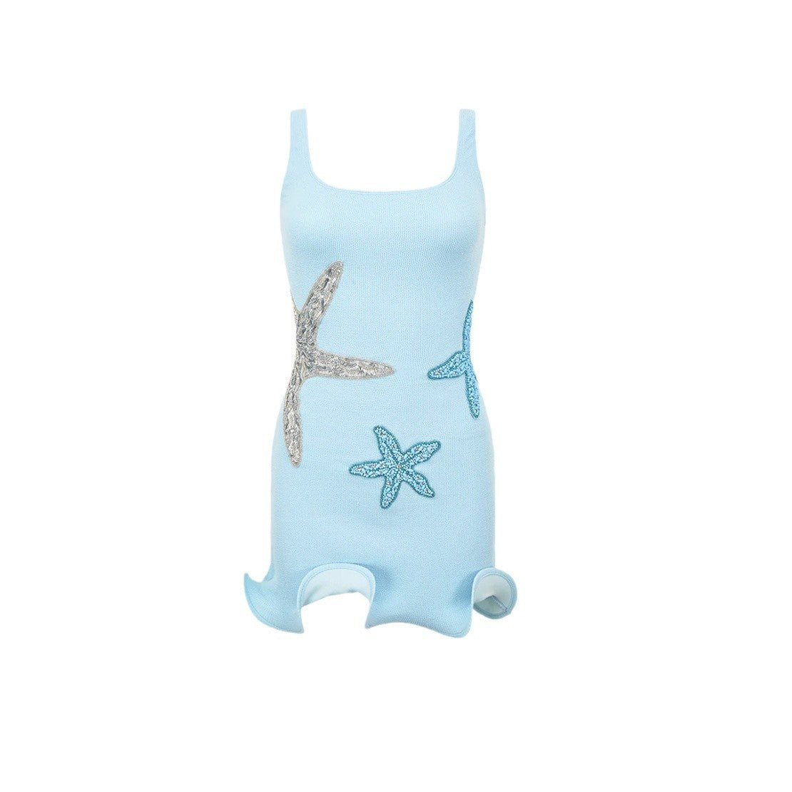 Pure Desire Starfish Embroidery Design Dress Wooden Ear - Enfance-Heureuse