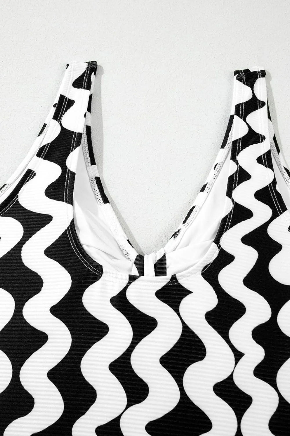 Tied Front Contrast Striped One-Piece Swimsuit - Enfance-Heureuse