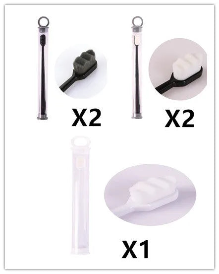 Brosse à dents ultra-fine à poils super doux, brosse de nettoyage en profondeur portable pour outils de soins bucco-dentaires, soins des dents, nettoyage buccal, voyage