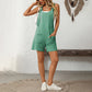 Womens Rompers Summer Casual Short Overalls Sleeveless Adjustable Tie Knot Strap Jumpsuits With Pockets - Enfance-Heureuse