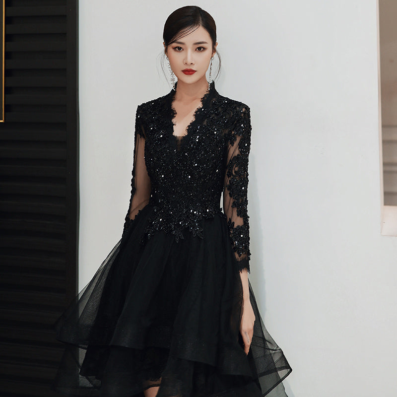 Black Evening Dress Feminine And Luxurious - Enfance-Heureuse