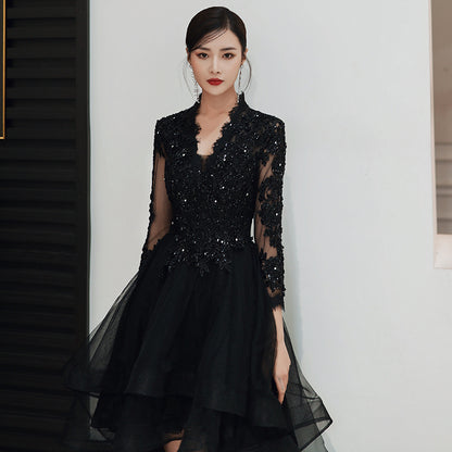 Black Evening Dress Feminine And Luxurious - Enfance-Heureuse