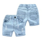 Shorts de plage en jeans déchirés pour garçons - Enfance-Heureuse