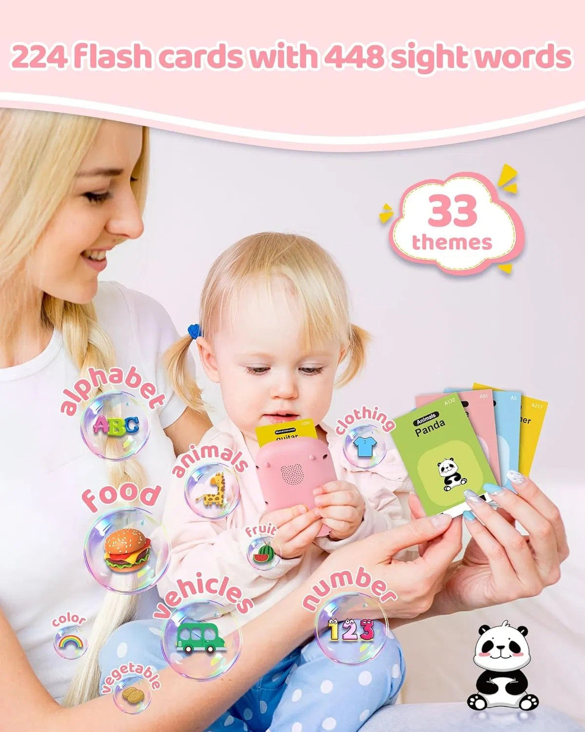 Talking Flash Cards,Kids Toddler Flash Cards With 224 Sight Words,Montessori Toys,Autism Sensory Toys,Speech Therapy Toys,Learning Educational Gifts For Age 1 2 3 4 5 Years Old Boys And Girls