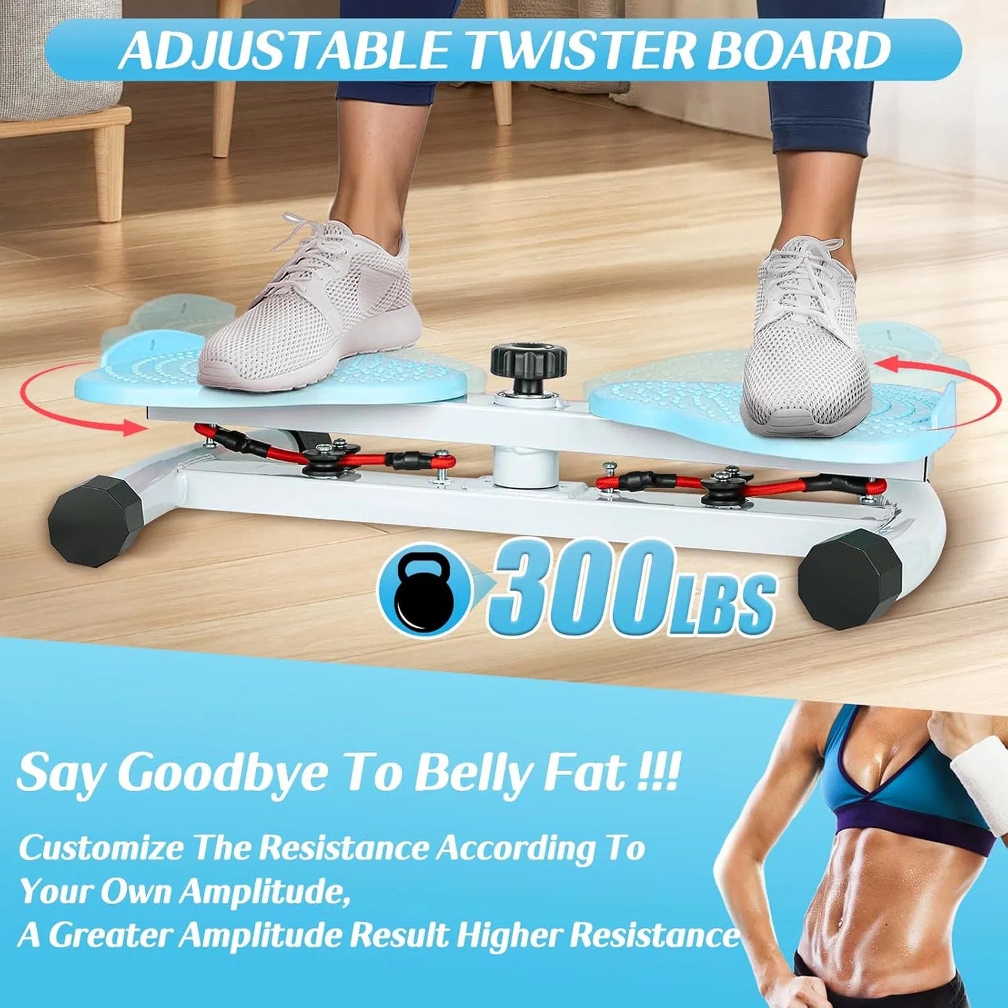 Waist Twister, Exercise Twist Boards Twisting Waist Machine For Women Belly Fat, Noiseless Ab Twister Machine With Resistance Bands, Waist Sculptor For Home Gym