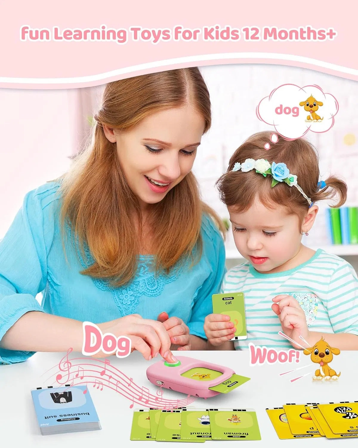 Talking Flash Cards,Kids Toddler Flash Cards With 224 Sight Words,Montessori Toys,Autism Sensory Toys,Speech Therapy Toys,Learning Educational Gifts For Age 1 2 3 4 5 Years Old Boys And Girls