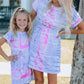 Women Tie-Dye Belted T-Shirt Dress - Enfance-Heureuse