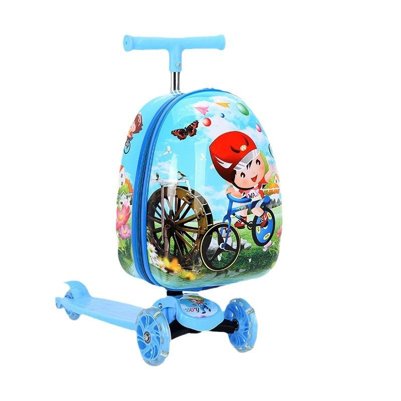 Children's Cute Cartoon Scooter Trolley Case - Enfance-Heureuse