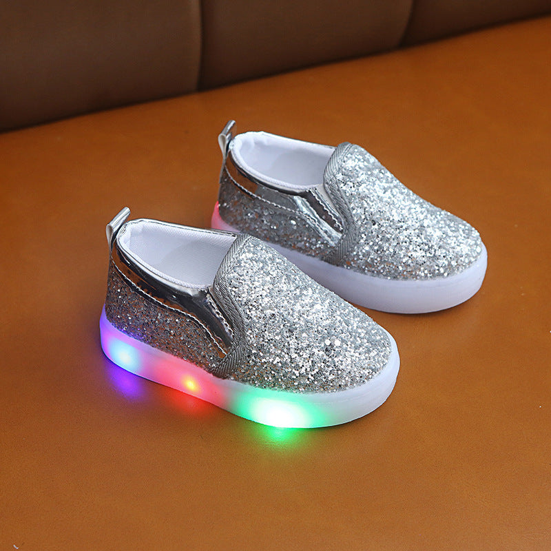 Kids Led Sneakers Lighted Baby Toddler Sneakers Sequin Girl Light Shoes - Enfance-Heureuse