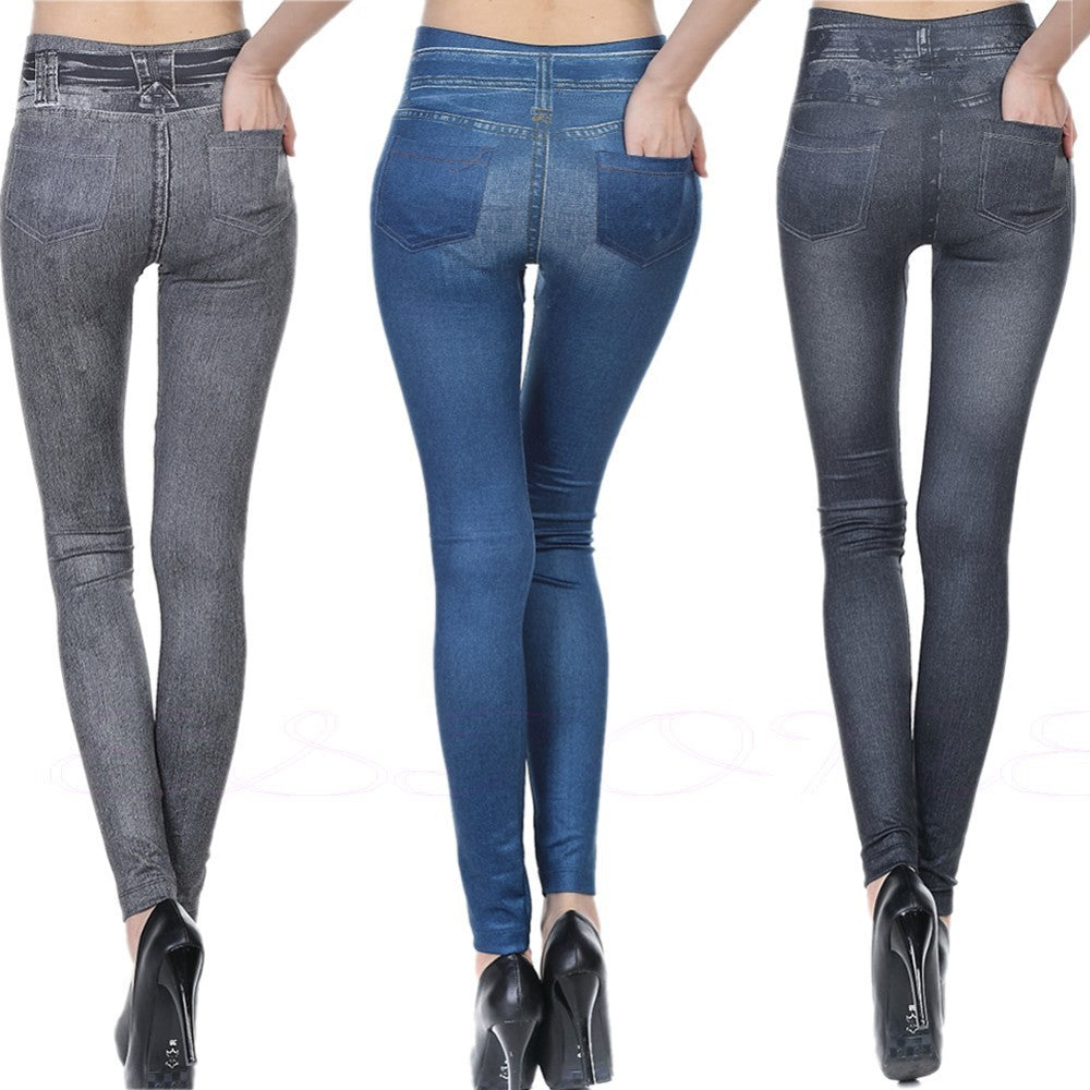 High Waisted Jeggings - Denim Leggings - Enfance-Heureuse