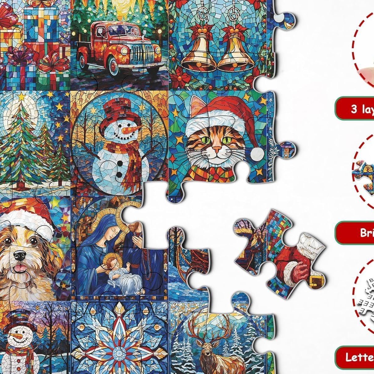 Christmas Puzzle Christmas Countdown Calendar - Enfance-Heureuse