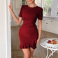 Elegant Style Lace Sheath Dress Women's Clothing - Enfance-Heureuse